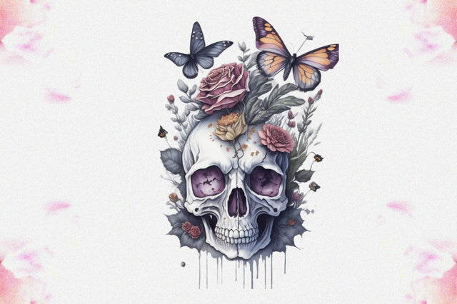 Skull Butterfly with Roses Sublimation Vol-7 Sublimation Jagonath Roy 