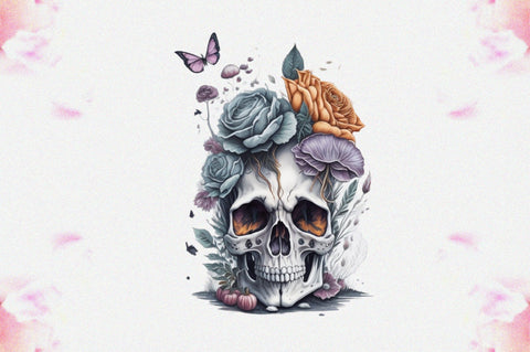 Skull Butterfly with Roses Sublimation Vol-8 Sublimation Jagonath Roy 