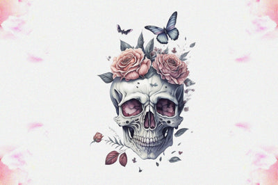 Skull Butterfly with Roses Sublimation Vol-9 Sublimation Jagonath Roy 