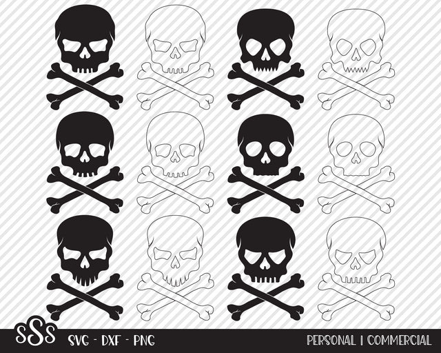 Skull & Crossbones Bundle | Halloween SVG SVG Texas Southern Cuts 