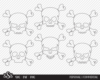 Skull & Crossbones Bundle | Halloween SVG SVG Texas Southern Cuts 