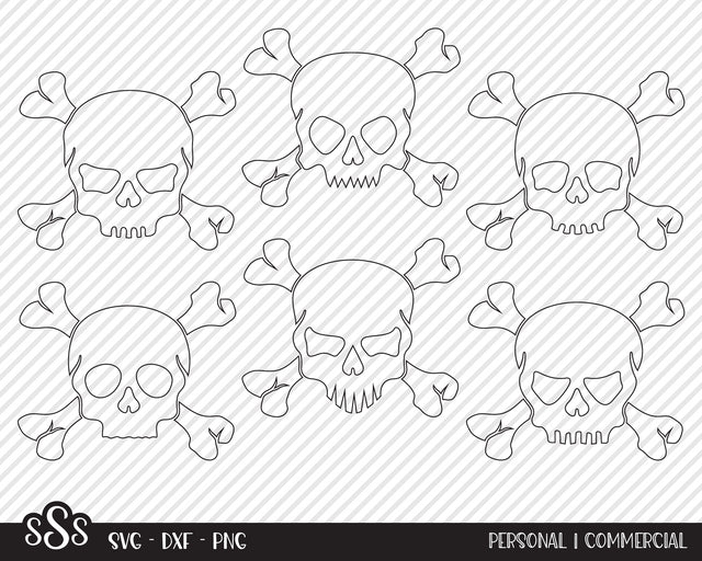 Skull & Crossbones Bundle | Halloween SVG SVG Texas Southern Cuts 