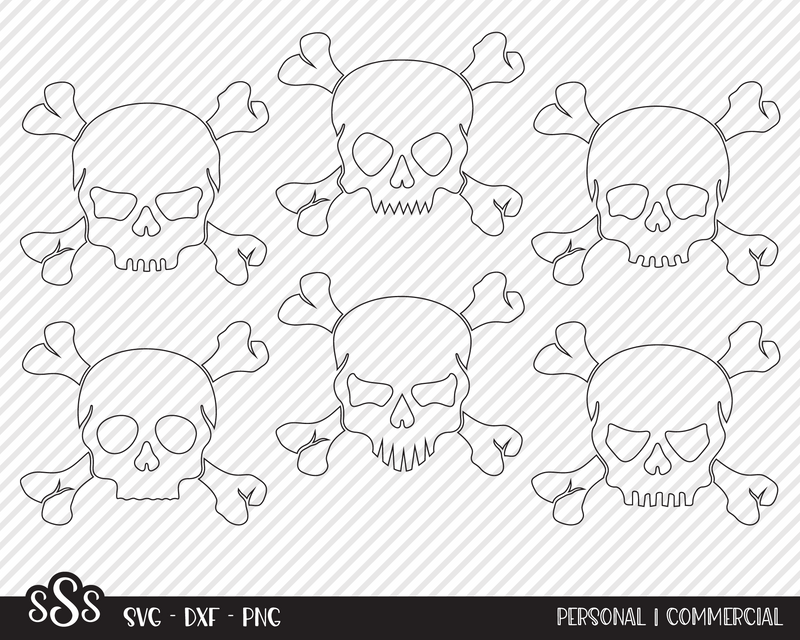 Skull & Crossbones Bundle | Halloween SVG - So Fontsy