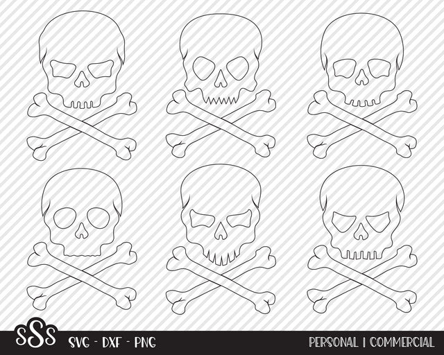 Skull & Crossbones Bundle | Halloween SVG SVG Texas Southern Cuts 