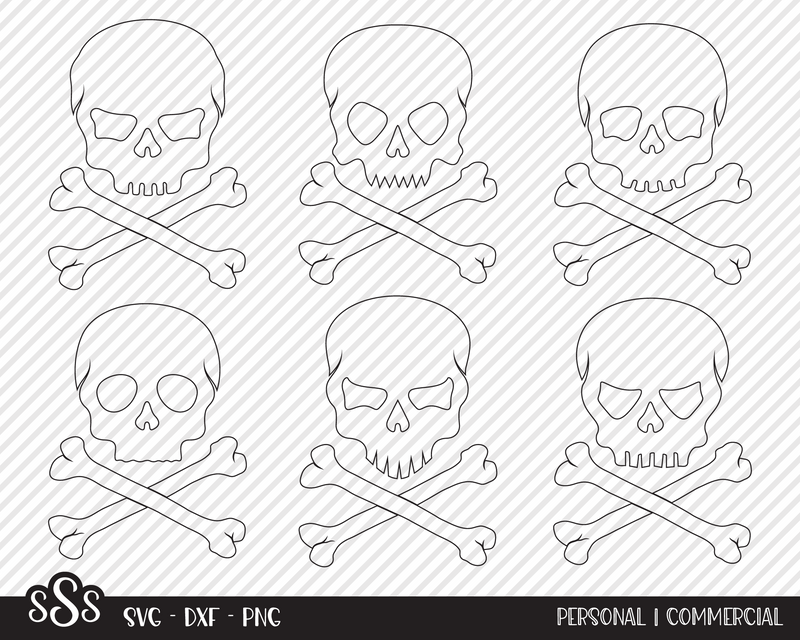 Skull & Crossbones Bundle | Halloween SVG SVG Texas Southern Cuts 