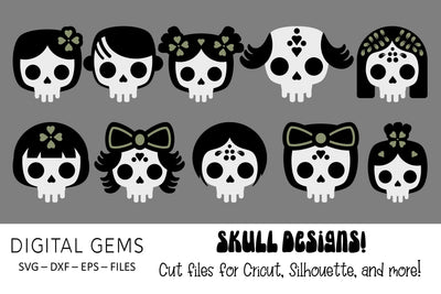 Skull designs SVG Digital Gems 