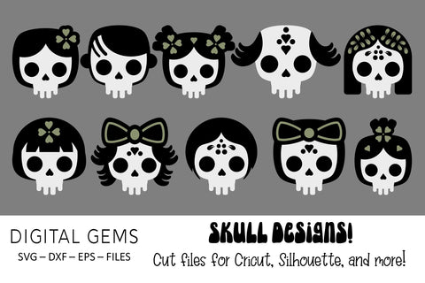 Skull designs SVG Digital Gems 