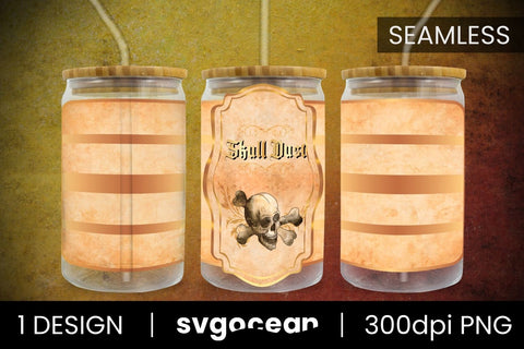 Skull Dust Can Glass PNG Sublimation SvgOcean 