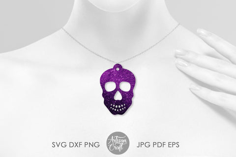 Skull earrings SVG, laser cut files, dia de los muertos earrings SVG Artisan Craft SVG 