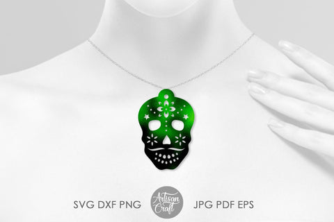 Skull earrings svg, Sugar skull, Day of the dead earrings SVG Artisan Craft SVG 