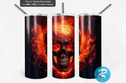 Skull Fire 20 oz / 30 oz Tumbler PNG Sublimation Regulrcrative 