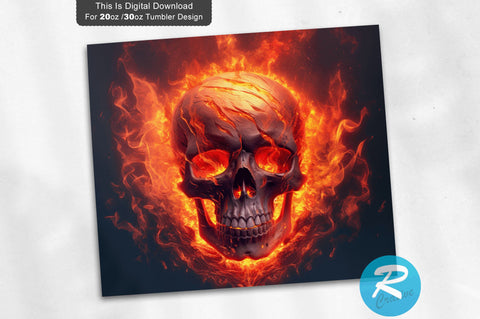 Skull Fire 20 oz / 30 oz Tumbler PNG Sublimation Regulrcrative 