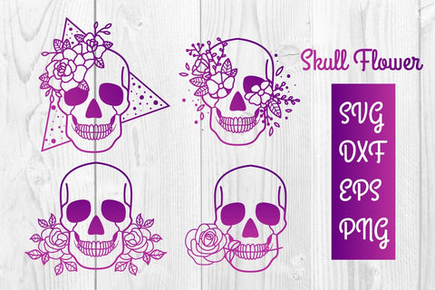 Skull Flower SVG, sublimation, skeleton SVG dadan_pm 