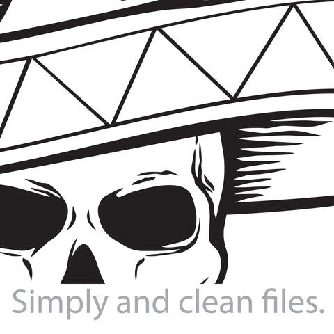 Skull in Mexican sombrero SVG TribaliumArtSF 