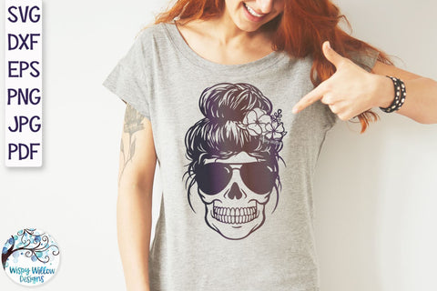 Skull Mom SVG SVG Wispy Willow Designs 