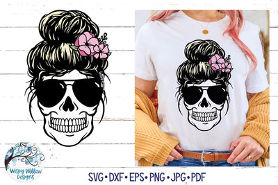 Skull Mom SVG SVG Wispy Willow Designs 