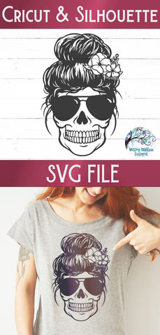 Skull Mom SVG SVG Wispy Willow Designs 