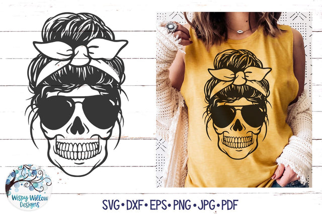 Skull Mom SVG SVG Wispy Willow Designs 
