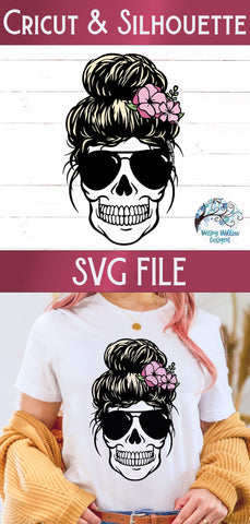 Skull Mom SVG SVG Wispy Willow Designs 