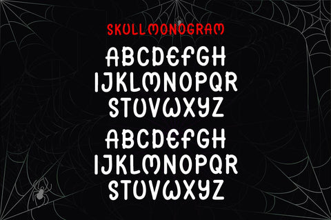 Skull Monogram - Font Trio For Halloween Font Illushvara Design 