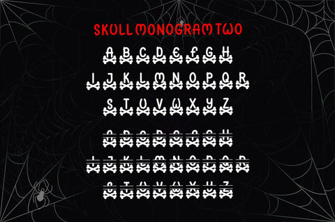 Skull Monogram - Font Trio For Halloween Font Illushvara Design 