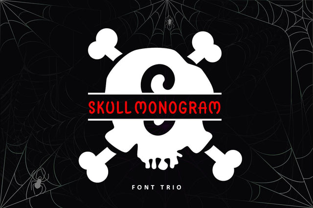 Skull Monogram - Font Trio For Halloween Font Illushvara Design 