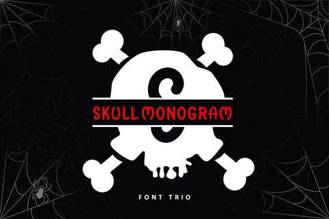 Skull Monogram - Font Trio For Halloween Font Illushvara Design 