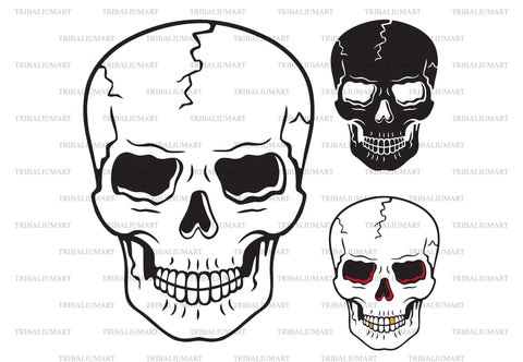 Skull Old School Tattoo SVG TribaliumArtSF 