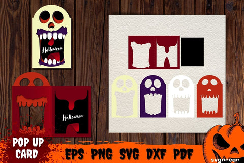 Skull Pop Up Card Template | Pop-up | Cut Files SVG SvgOcean 