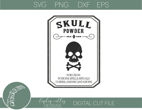 Skull Powder Halloween SVG SVG Linden Valley Designs 