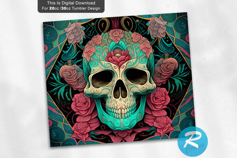 Skull Roses Zodiac 20 oz / 30 oz Tumbler PNG Sublimation Regulrcrative 