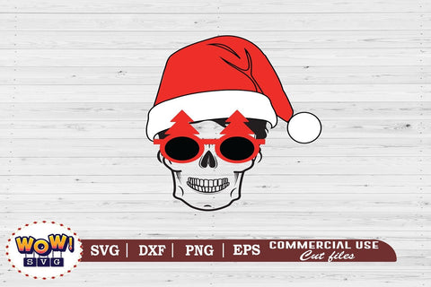 Skull Santa svg, Mom skull svg, Christmas svg, Dxf, Png SVG Wowsvgstudio 
