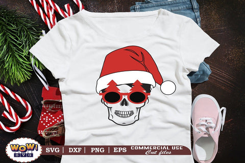 Skull Santa svg, Mom skull svg, Christmas svg, Dxf, Png SVG Wowsvgstudio 