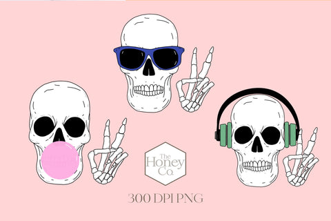 Skull Sublimation Bundle | Halloween Sublimation Bundle SVG The Honey Company 