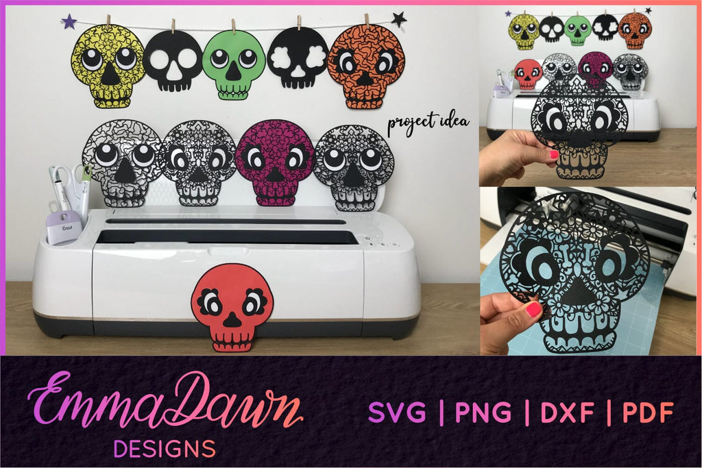 Skull SVG Bundle, Halloween Skulls SVG - So Fontsy