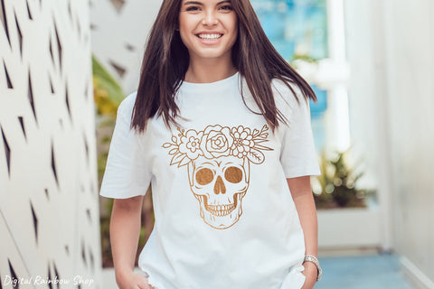 Skull svg bundle, skull Halloween svg, sugar skull svg cut SVG Digital Rainbow Shop 