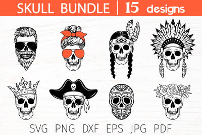 Skull svg bundle, skull Halloween svg, sugar skull svg cut SVG Digital Rainbow Shop 