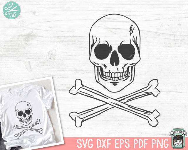 Skull svg file, Skull and Crossbones svg, Skull cut file, halloween svg, gothic svg, skeleton svg, pirate svg, Goth svg, halloween clipart SVG Wild Pilot 