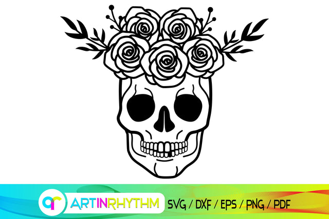 skull svg, floral, flower svg SVG Artinrhythm shop 