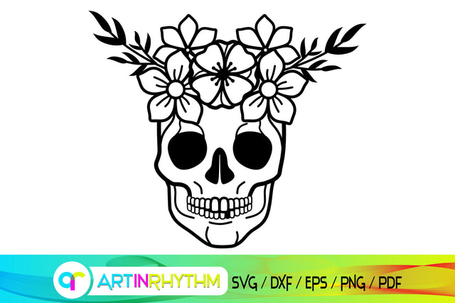 skull svg, floral, flower svg SVG Artinrhythm shop 
