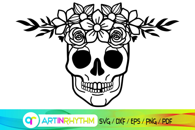 skull svg, floral, flower svg SVG Artinrhythm shop 