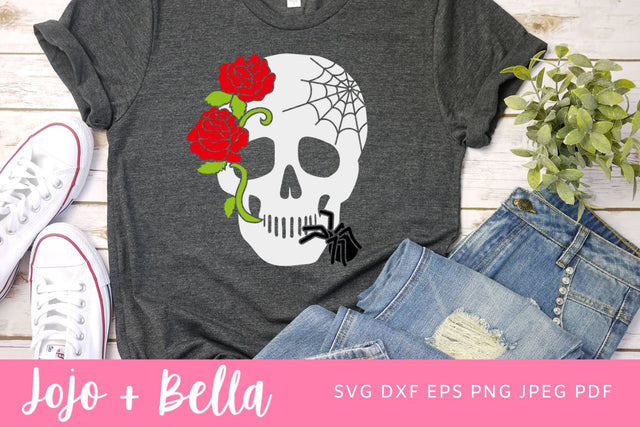 Skull SVG, Halloween Skull SVG, Skeleton SVg, Halloween svg for shirts, Halloween tumbler svg, Trick or treat svg Boo svg Spooky season svg, Svg files for Cricut, Silhouette, Sublimation Designs SVG Jojo&Bella 