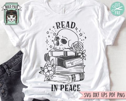 Skull SVG, Halloween SVG, Books SVG, Mystical svg, Reading svg, Floral Book svg, Book Lover svg, Flower Book svg, Librarian svg, Teacher svg SVG Wild Pilot 