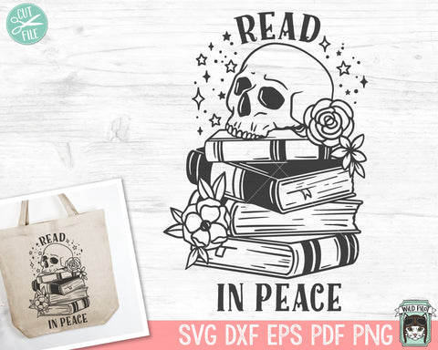 Skull SVG, Halloween SVG, Books SVG, Mystical svg, Reading svg, Floral Book svg, Book Lover svg, Flower Book svg, Librarian svg, Teacher svg SVG Wild Pilot 