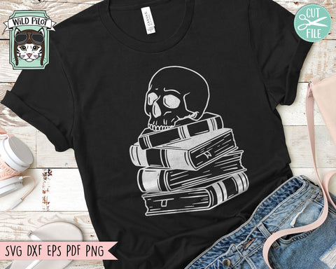 Skull SVG, Halloween SVG, Books SVG, Mystical svg, Reading svg, Skull png file, Book Lover svg, Skull Clipart, Librarian svg, Teacher svg SVG Wild Pilot 