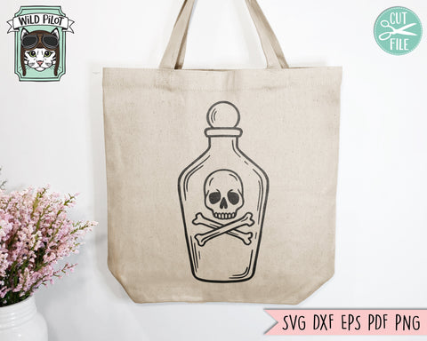 Skull SVG, Potion Bottle SVG, Halloween svg, Skull Clipart, Skeleton svg, Spooky SVG, Witchcraft svg, Mystical svg, Poison svg, Skull png SVG Wild Pilot 