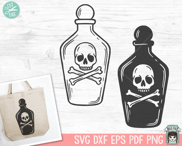 Skull SVG, Potion Bottle SVG, Halloween svg, Skull Clipart, Skeleton svg, Spooky SVG, Witchcraft svg, Mystical svg, Poison svg, Skull png SVG Wild Pilot 
