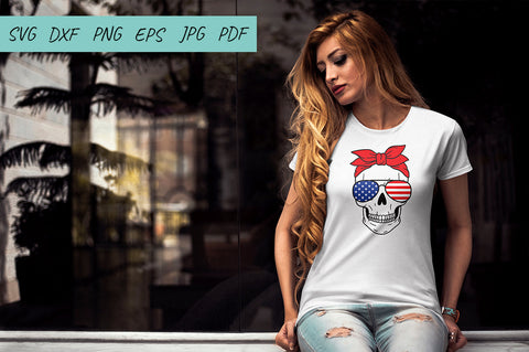 Skull SVG, Skull with bandana and sunglasses, Fourth of July SVG Irina Ostapenko 