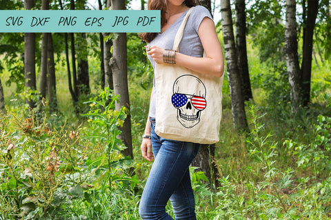 Skull SVG, Skull with sunglasses, July 4th Skull SVG SVG Irina Ostapenko 