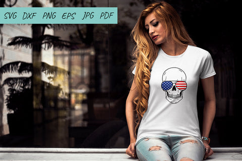 Skull SVG, Skull with sunglasses, July 4th Skull SVG SVG Irina Ostapenko 